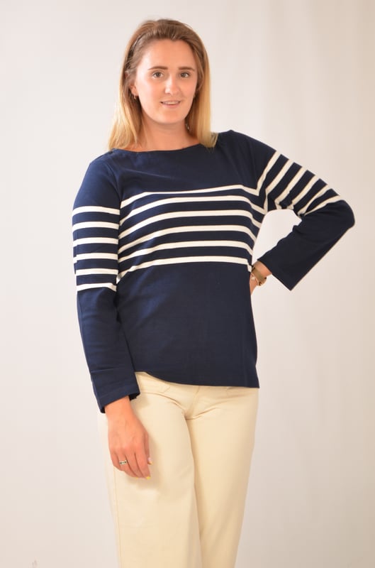 A take on the classic Breton top in a variety of navy white or pink stripes. A wardrobe staple made from lightweight supersoft cotton, with a curved hem for a flattering fit. Style with jeans and trainers on days off. Because stripes always look good.
Fit: Regular, Sizing: As expected
