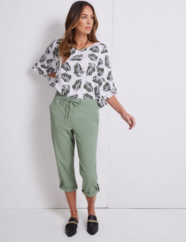Capri pants with best sale ties