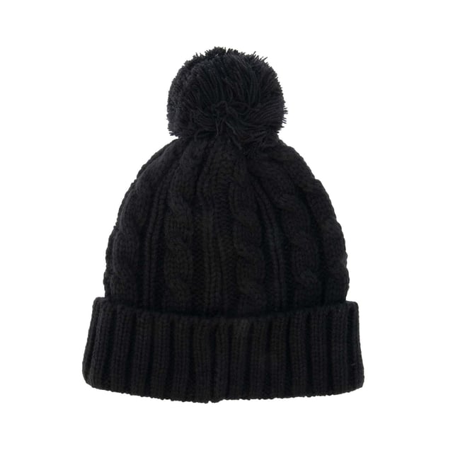 Mens Farah Rirola Knitted Hat in black.- Turn-up hem.- Pom pom trim.- Knitted. - 100% Acrylic.- Ref: FR2Q122711BS
