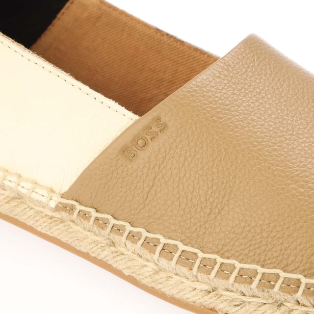 Mens Boss Madeira Slip On Shoes in beige.- Leather upper.- Slip on fastening.- Debossed Boss logo.- Suede leather and rubber sole.- Ref: 50493009280
