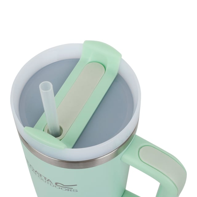 Material: Stainless Steel. Durable. Carry Handle, Double-Walled, Flip Up Straw, Hot Up To 6 Hours, Insulated, Keeps Drinks Cold For 12 Hours, Non-Slip Base, Rubber Base, Screw Top Lid, Spill-Proof Lid. Design: Logo. Capacity: 1.2L.