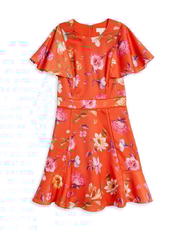 Ted Baker Mira Rhubarb Mini Dress Bright Orange