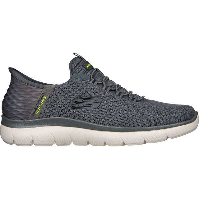 Go handsfree and step into easy-wearing comfort with Skechers Slip-ins: Summits. Featuring a mesh upper with a Skechers Slip-ins heel panel and a cushioned Skechers Air-Cooled Memory Foam insole.