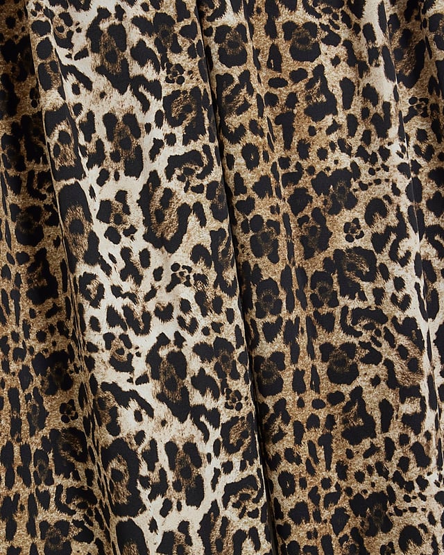 Leopard print, Wide leg, Side slip pockets, Concealed fastening