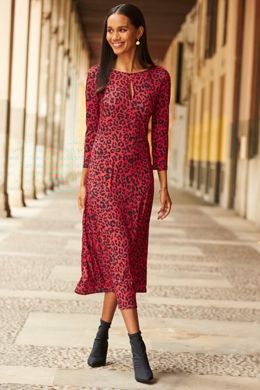 Red dalmatian print dress on sale