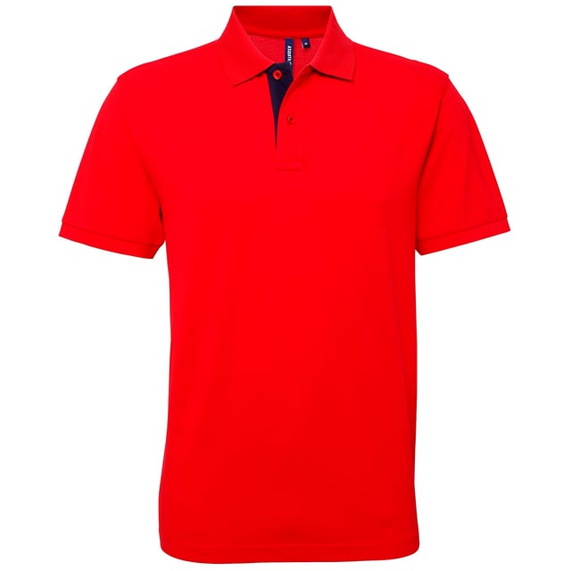 Classic fit polo. Short sleeves. Contrast detail on placket and under collar. Knitted collar and cuffs. 100% Ringspun combed cotton. Heather: 85% Ringspun cotton, 15% Viscose. S: 39in, M: 42in, L: 44in, XL: 46.5in, 2XL: 49in, 3XL: 51in.