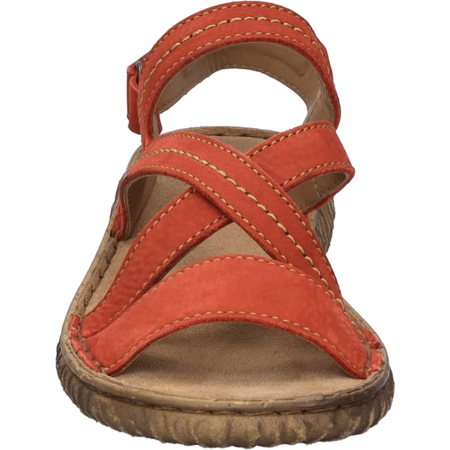 Estas sandalias están fabricadas con piel de vaca de primera calidad, lo que los hace muy duraderas. La práctica cremallera sirve para una sujeción firme en las sandalias. El modelo también está provisto de una costura a mano precisa. Gracias al ancho G nuestras sandalias son muy cómodass para los pies normales. ¡Especialmentepara tu tiempo libre disfruta el caminar con Ronja 05!