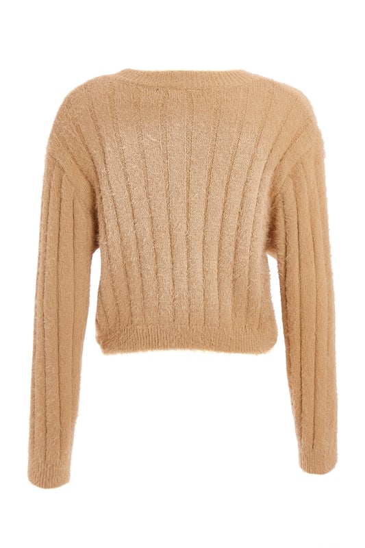 - Knitted finish - Cropped style - Long sleeves - Model height: 5' 9" - Model wears uk 8 / us 4 / eur 36 - Always check the care wash label - Cool hand wash with mild detergent