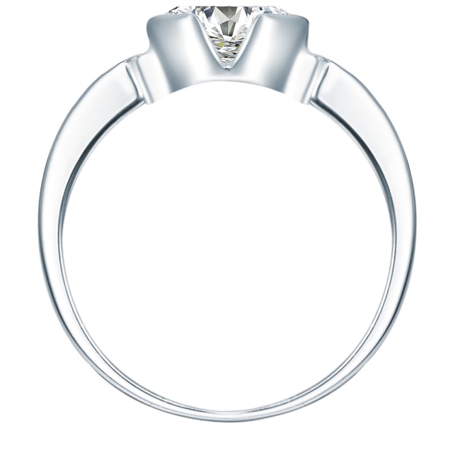 This remarkable ring by Rafaela Donata appears like a precious treasure from the crown jewel population of kings. Its striking ring rail made of finely polished 925 sterling silver impresses with the chess board-like attachment of sparkling zirconia stones on both sides of the large zirconia crystal in the center of the jewelry, which ensures long-lasting enthusiasm with its light game. And despite his engaging presence, it is still surprisingly comfortable. A truly masterful band ring that claims sole rule on her hand due to his shiller!