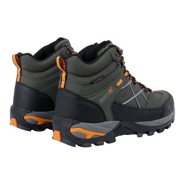Upper: Durable, Polyester, PU (Polyurethane), Synthetic. Insole: TECFOAM. Midsole: EVA (Ethyl Vinyl Acetate), Lightweight, Shock Absorbing. Outsole: Rubber, Traction Grip. 8 Eyelets. Fabric Technology: Breathable, Hardwearing, Isotex, Water Repellent, Water Resistant, Waterproof. Abrasion Resistant, Cushioned, Flexible, Heel Bumpers, Moulded Collar, Pull Tab, Scuff Guards, Toe Cap. Flat Heel. Cut: Mid Cut. Design: Contrast Detail, Logo, Text. Toe Style: Round. Fastening: Ghillie Lacing.