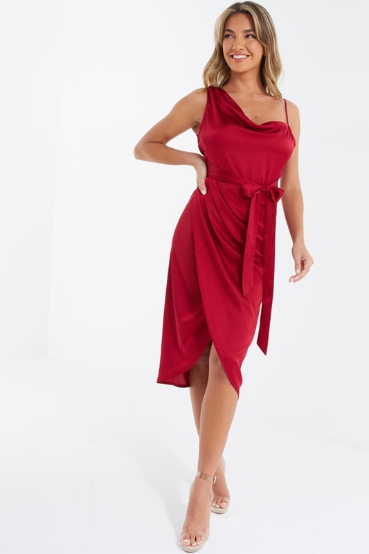 Berry satin dress top