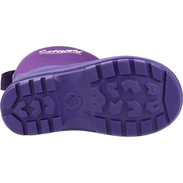 Upper: EVA (Ethyl Vinyl Acetate), Neoprene. Outsole: EVA (Ethyl Vinyl Acetate), Treaded. Sole Features: Lightweight. Fastening: Slip-on. Contrasting Fabrics, Pull Tab, Reinforced Heel. Low Heel. Cut: Calf-Length. Design: Logo, Textured. Toe Style: Reinforced. Easy to Clean, Waterproof.