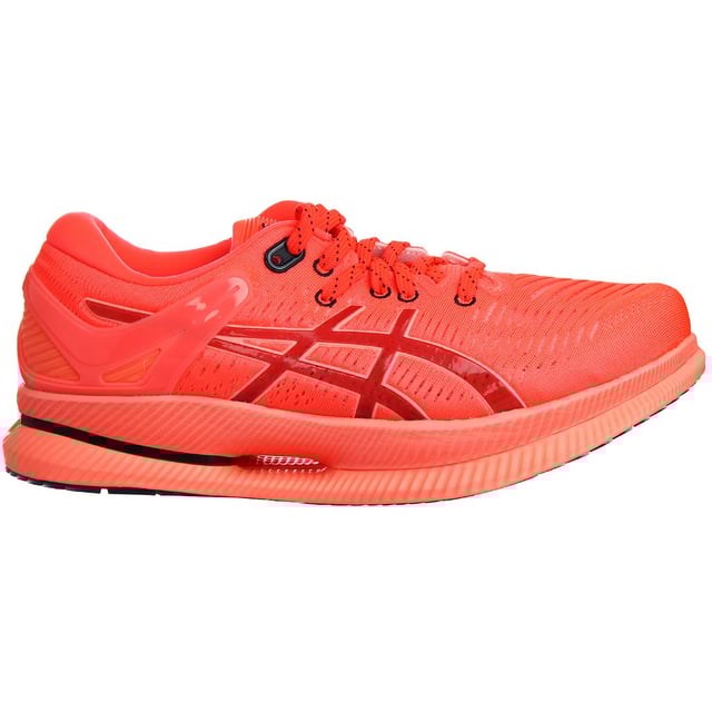 The ASICS MetaRide Men's Running Trainers are a remarkable fusion of cutting-edge technology and innovative design, engineered to provide exceptional comfort, energy efficiency, and performance for male runners. These trainers represent the pinnacle of ASICS' commitment to pushing the boundaries of running shoe technology. Here's an in-depth look at the key features of the ASICS MetaRide Men's Running Trainers:

Key Features:

 Guidesole Technology:  The MetaRide trainers are characterized by the groundbreaking Guidesole technology. This technology employs a curved sole design that promotes a more efficient running gait. It reduces ankle flexion, leading to smoother transitions from heel to toe and conserving energy during your runs.

 FlyteFoam Propel Midsole:   The FlyteFoam Propel midsole provides lightweight and responsive cushioning, offering both comfort and durability. It reduces the overall weight of the shoe while maintaining a high level of energy return, aiding in maintaining speed and efficiency.

 Gel Cushioning Technology:   These trainers feature Gel cushioning in the rearfoot to absorb shock upon impact, reducing the risk of impact-related injuries during your runs.

 AHAR Rubber Outsole:   The ASICS High Abrasion Rubber (AHAR) outsole offers excellent traction and durability, ensuring stability and grip on various surfaces.

 Seamless Construction:   The trainers have a seamless construction to minimize friction and reduce the risk of irritation or blisters, even during longer runs.

 Breathable Upper:   The upper of the shoe is constructed from a breathable mesh material that keeps your feet cool and well-ventilated during runs. This helps prevent discomfort and blisters.

 OrthoLite X-40 Sockliner:   The OrthoLite X-40 sockliner enhances cushioning, moisture management, and breathability. It can be removed if you prefer to use custom orthotics.

 MetaClutch Technology:   The MetaClutch technology offers an external heel counter that enhances heel support and ensures a secure fit, reducing the risk of heel slippage.

 Reflective Details:   Safety is paramount, especially for running in low-light conditions. Reflective elements on the shoe increase visibility during dawn or dusk runs, enhancing your safety on the road.

 Stylish Design:   The MetaRide trainers feature a modern and sleek design that combines performance and style, allowing you to run with confidence and look great doing it.

 ASICS Quality:   ASICS is known for its commitment to quality and innovation in running footwear, and the MetaRide Men's Running Trainers maintain this reputation by providing exceptional performance for male runners.

The ASICS MetaRide Men's Running Trainers are a top-tier choice for male runners who are dedicated to achieving peak performance and comfort. Whether you're training for a marathon, tackling long-distance runs, or simply seeking the finest in running shoe technology, these trainers offer the perfect combination of innovation, comfort, and style to help you reach your running goals. With their advanced features and responsive cushioning, you'll be well-equipped to enjoy efficient and comfortable runs while making a style statement.