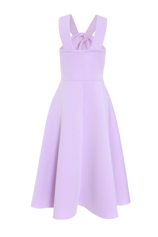 Lilac Halter Neck Skater Midi Dress