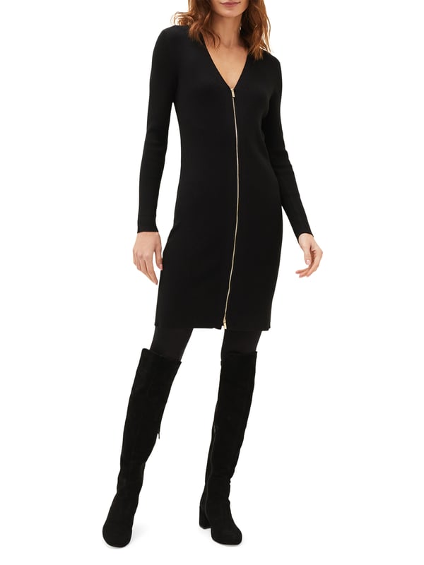 Discover the versatility of the Milla Tunic Dress. Its ribbed texture and zip details offer a chic look that takes you from day to night with ease.