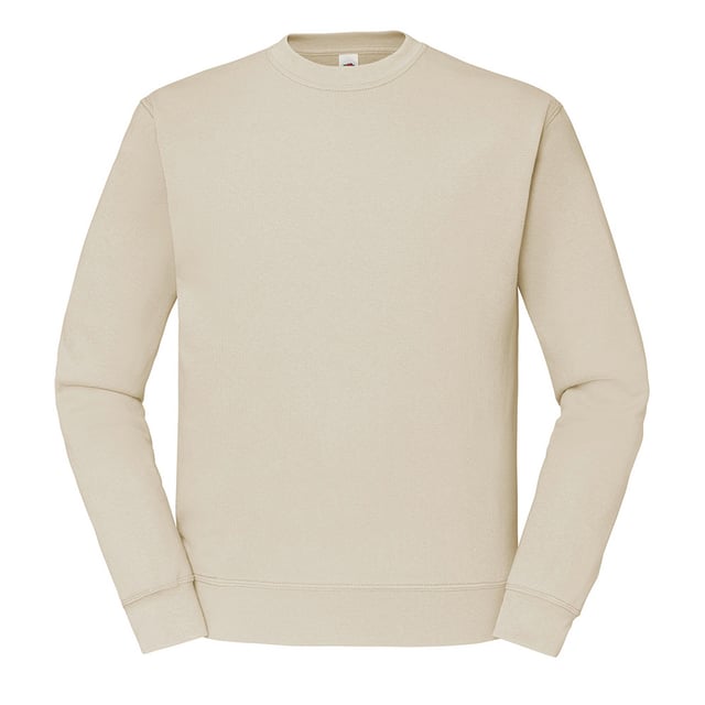 Material: 80% cotton/20% polyester. Cotton/elastane ribbed collar, cuffs and hem. Shoulder to shoulder taping. Cut out label. WRAP Certified Production.