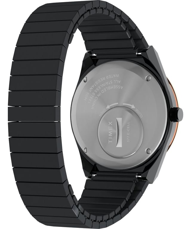 Dit Timex Dames horloge beschikt over een Quartz binnenwerk. De kast (36 mm mm) is vervaardigd uit RVS (Zwart) en heeft een Mineraalglas. De band is Zwart RVS. Dit horloge uit de Timex Q Reissue reeks is een mooi en tijdloos geschenk. Verras jezelf of iemand anders met dit cadeau. Bovendien geniet u hierbij van 2 jaar garantie tegen alle fabricagefouten.