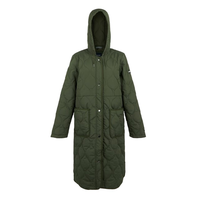 100% Polyester. Filling: Down-Touch, Warmloft. Fabric: Micro Poplin. Lining: Taffeta. Design: Plain, Quilted, Sleeve Patches. Fabric Technology: DWR Finish, Lightweight, Water Repellent. Neckline: Hooded. Sleeve-Type: Long-Sleeved. Hood Features: Drawcord, Grown On Hood. Length: Longline. Pockets: 2 Front Pockets. Fastening: Snap Closure, Stormflap. Sustainability: Made from Recycled Materials. 8 UK: 32 in. 10 UK: 34 in. 12 UK: 36 in. 14 UK: 38 in. 20 UK: 45 in. 22 UK: 48 in. 24 UK: 50 in. 26 UK: 52 in. 18 UK: 43 in. 16 UK: 40 in.