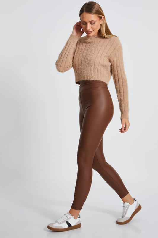- Knitted finish - Cropped style - Long sleeves - Model height: 5' 9" - Model wears uk 8 / us 4 / eur 36 - Always check the care wash label - Cool hand wash with mild detergent