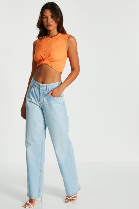 - Plain design - Knot detail - Sleeveless - Model height: 5' 7" - Model wears uk 8 / us 4 / eur 36 - Always check the care wash label - Cool hand wash with mild detergent