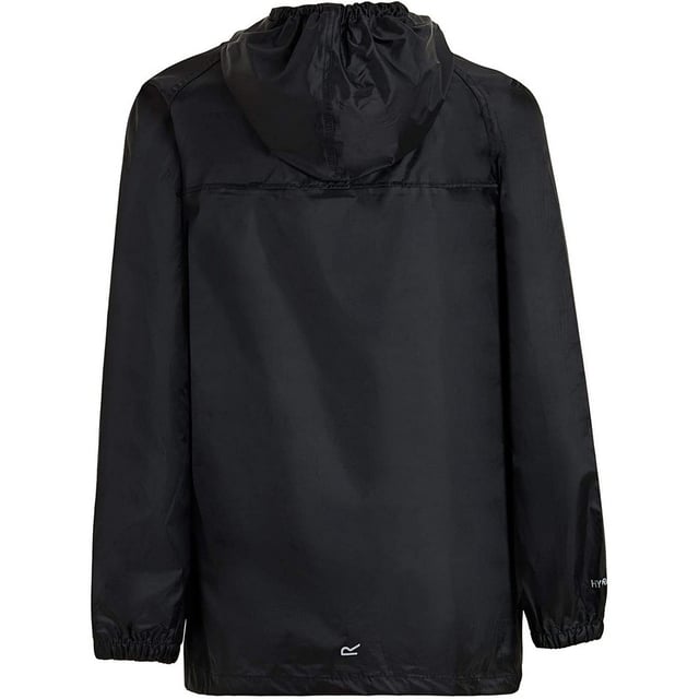 Regatta Great Outdoors Childrens/Kids Stormbreak Waterproof Jacket (Black) The Stormbreak is our kids Outdoor Adventure longer length waterproof shell jacket. This best selling wet weather hero uses our Hydrafort technology - a tough-wearing fabric that keeps the wind and rain out. Other downpour shields include taped seams and elasticated cuffs. Throw it over fleece and bodywarmers for cold weather protection. 100% Polyester. Regatta Kids Sizing (chest approx): 2 Years (53-55cm), 3-4 Years (55-57cm), 5-6 Years (59-61cm), 7-8 Years (63-67cm), 9-10 Years (69-73cm), 11-12 Years (75-79cm), 32" (79-83cm), 34" (83-85cm).