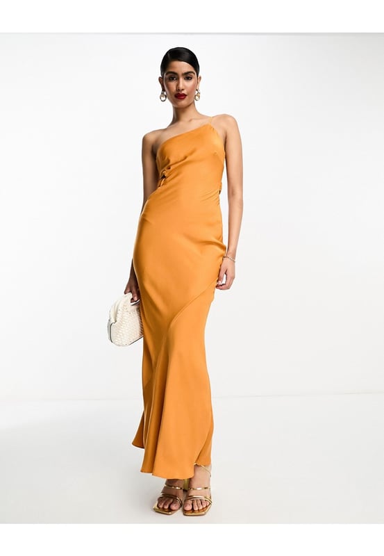 strapless open back dress Straps Orange Sequin Long Prom Dress with Appliques – FancyVestido main image 0