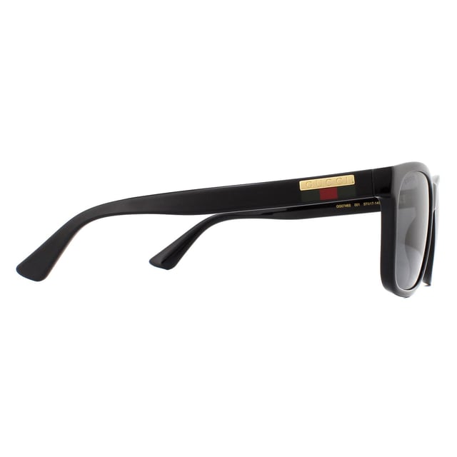 Gucci Sunglasses GG0746S 001 Black Grey  are a classic rectangular style made from chunky acetate with Gucci branding on the temples.