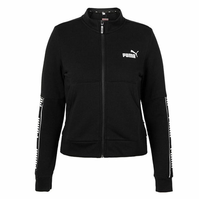 Puma Long Mangeve Zip Up Black Womens Track Jacket 581067 01