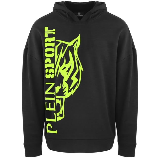 Mejora tu estilo atletico con el jersey negro con logo y parche Sport de Plein. Esta elegante sudadera con capucha a�ade credibilidad urbana instantanea a tu look de entrenamiento. Mantengase abrigado y comodo mientras hace una declaracion con el iconico logotipo de Plein. !Mejora tu guardarropa y mejora tus entrenamientos con esta pieza imprescindible! 52 % algodon, 48 % poliester, ropa deportiva Marca Plein grande en la espalda, parche de cuero en la capucha Corte entallado Codigo de estilo: FIPSC1312 99