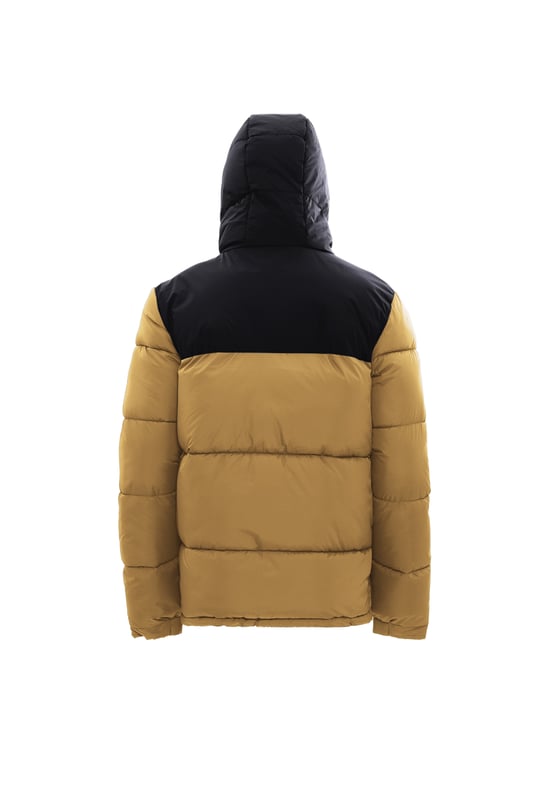 In een trendy bicolor look is deze heren winterjas van Mo perfect voor het koude seizoen. Uitgerust met een verstelbare capuchon, een verborgen ritssluiting met hoge opstaande kraag en verstelbare manchetten biedt de jas vele functies die worden aangevuld door het goed isolerende synthetische vulmateriaal.  Jas