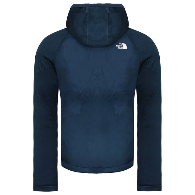 The North Face Fast Hike Mens Blue Hybrid Jacket is a versatile jacket that is perfect for hiking, backpacking, and other outdoor activities. It is made from a combination of a water-resistant shell and a warm fleece lining, making it a great choice for both wet and cold weather. The jacket also features a number of features that make it comfortable and easy to wear, such as a relaxed fit, a full-length front zip, and a drawcord hem. 
 Features:  

- Water-resistant shell 
- Warm fleece lining 
- Relaxed fit 
- Full-length front zip 
- Drawcord hem 
- Handwarmer pockets 
 Hood with adjustable drawcord 
The North Face Fast Hike Mens Blue Hybrid Jacket is a great choice for anyone looking for a versatile and comfortable jacket for outdoor activities. It is warm, water-resistant, and has a number of features that make it easy to wear.