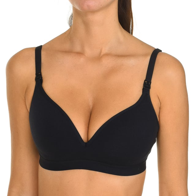 Sujetador Maternal Dim.
Especialmente diseñado para adaptarse al periodo de embarazo y lactancia.
Sin relleno y sin aros.
Con clips para lactancia en la parte superior, que te facilitarán la abertura y la lactancia.
Tirantes muy suaves, confortables y ajustables.
Buena sujeción del pecho, gracias a sus copas acolchadas que dan una forma natural.
Costuras vistas a tono.
 Composición: 82% Algodón, 11% Poliester, 7% Elastano
 Cuidados:
Lavar a temperatura máx. 40º.
- No usar lejía.
- No usar secadora.
- No planchar.
- No lavar en seco.