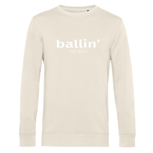 Jersey de hombre de la marca Ballin Est. 2013. Los jerseys de Ballin Est. 2013 están hechos de 80% algodón orgánico y 20% algodón de poliéster reciclado, y tienen un corte regular. El suave algodón proporciona una gran comodidad.  Nombre del modelo: Basic SweaterCategoría: jersey de hombreMateriales: algodón orgánico, poliéster recicladoColor: crudo