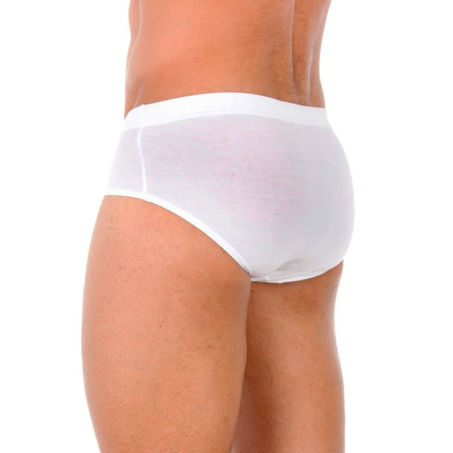 Men's open slip.
 Elastic rubber waistband.
 Detail of the brand name on the side.
 Breathable fabric.
 Adaptable cotton.
 Anatomical front with side opening, with the ability to hold without squeezing.
 Composition: 100% cotton
 Care:
Hand wash at max temperature. 40º.
 Do not use bleach.
 It does not allow the use of a dryer.
 Iron at max temperature. 130º.
 Do not dry clean.
