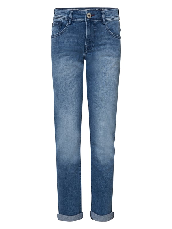 De Turner jeans heeft een regular tapered fit. De broek valt wat wijder aan de bovenkant en loopt dan wat smaller naar de enkel.Turner jeansRegular tapered fitT/m maat 146: haak-oog sluitingT/m maat 152: knoop-en ritssluiting98% katoen, 2% elastaan