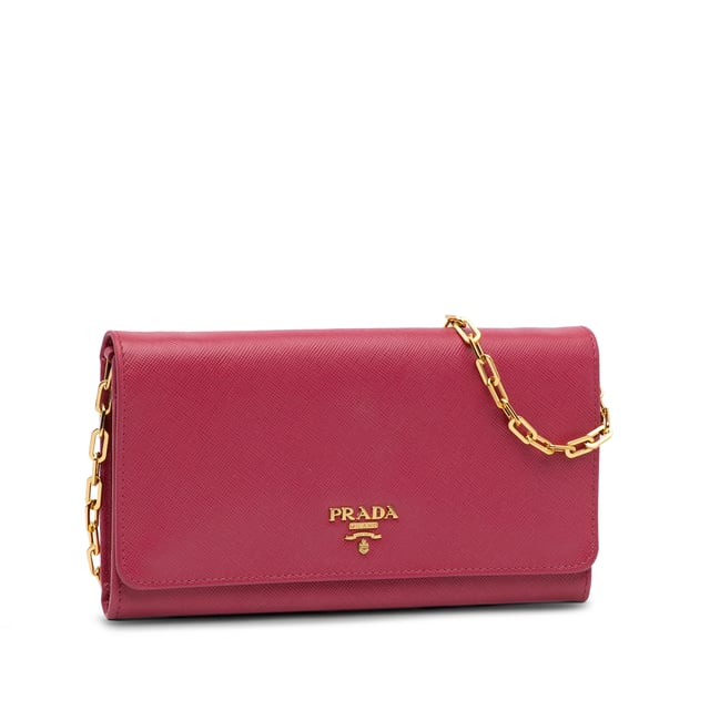 Prada wallet on shop chain pink
