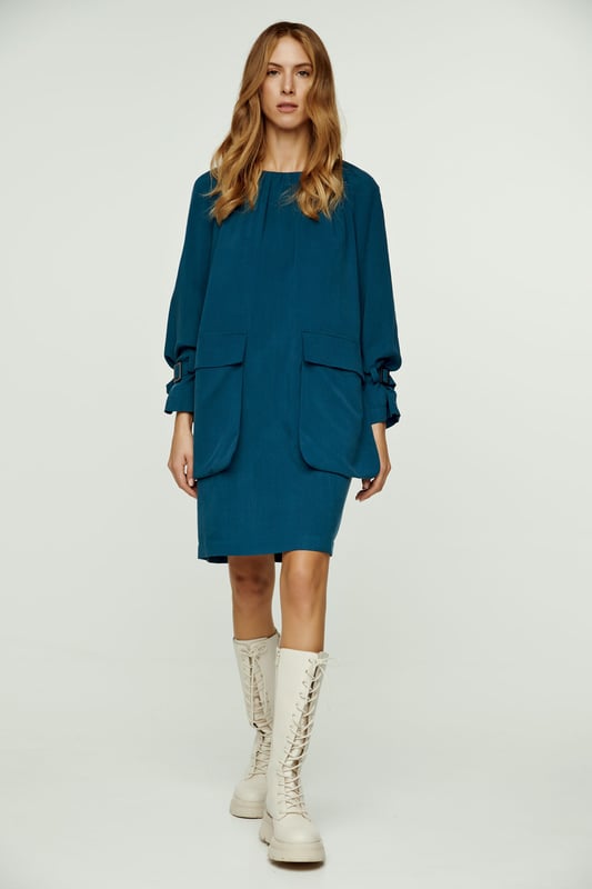 Petrol blauwe jurk top