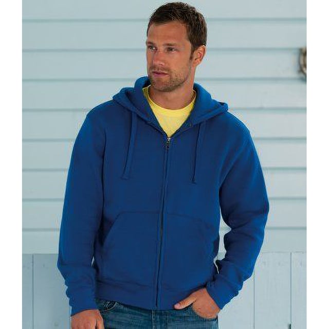 Ultra contemporary hooded sweat in premium 3 layer fabric for a fuller, more substantial and luxurious hand feel.  Coverseamed armholes, cuffs and hem.  Coverseam around hood.  Herringbone neck tape.  Flat, chunky drawcords.  MP3 access.  YKK metal ( Antique silver) full zip.  Kissing (Covered) zip for full across body decoration.  Buttonhole eyelets.  Front facing shoulder seams.  Premium finishing.  Suitable for 40° wash and tumble dry.  Weight: 280g/m². Fabric: 80% combed ring-spun cotton 20% polyester. RUSSELL COLLECTION - a variety of Mens and Womens corporatewear in a wide range of styles,  colours and sizes. To fit Chest, XS: (34-36 inches), S: (36-38 inches), M: (38-40 inches), L: (40-42 inches), XL: (42-44 inches) 2XL: (44-46 inches), 3XL: (46-48 inches), 4XL: (48-50 inches).
