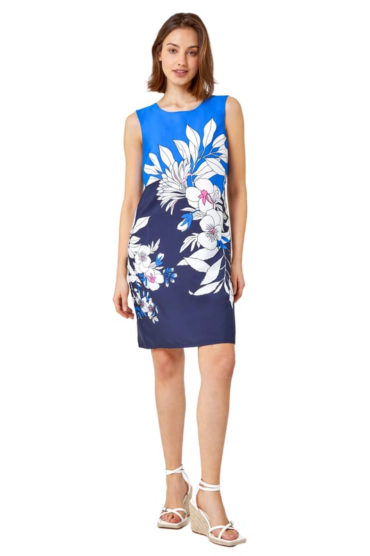 Border print shift dress cheap
