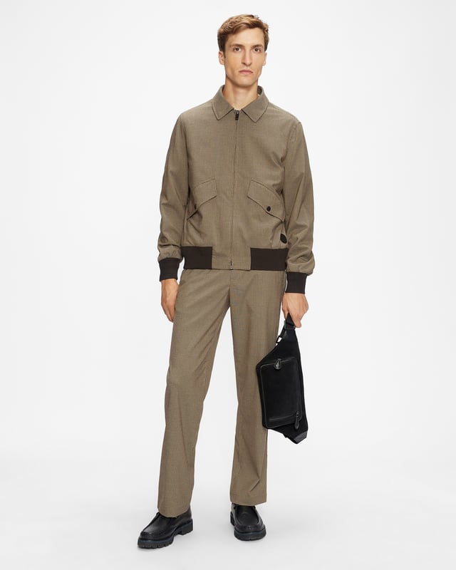 Ted Baker Alioth Leyden Fit Puppytooth Trouser, Chocolate Brown