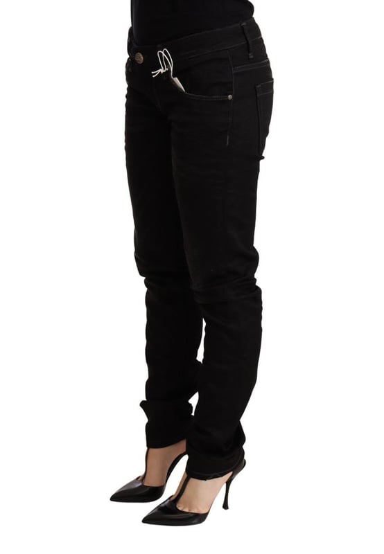 100% Authentic ACHT Jeans
  Slim fit cut
  Zipper and button closure
  Made in Turkey
  Black wash color
  Low waist skinny denim
  Zipper closure
  Logo details
  For women
Material: Cotton