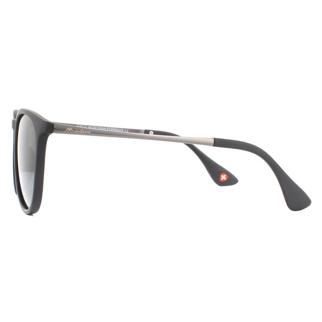 Montana Sunglasses MP24 Black Black Smoke Polarized are a lightweight, oval style frame which are designed with all day comfort in mind. The durable plastic and metal frame have a contemporary appearance, yet classic shape which means they will look great across a wide range of face shapes and sizes. These Montana designer sunglasses have aspheric, polarized lens technology, exceptional for a frame of this price.