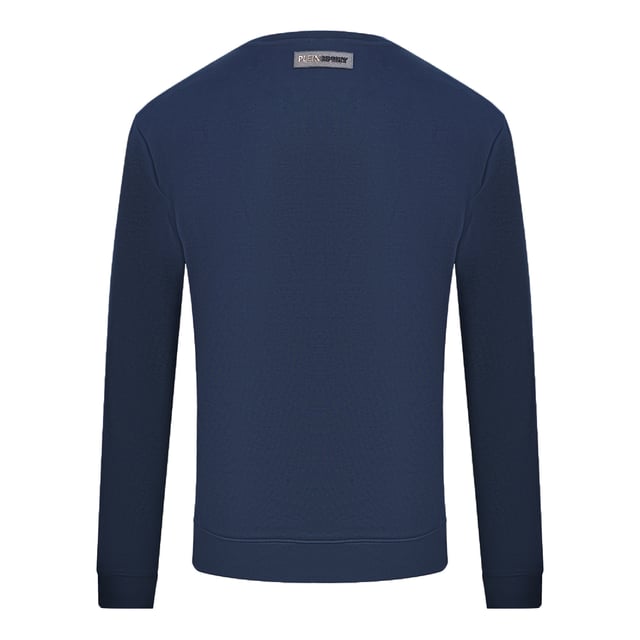 Philipp Plein Sport Black Bold Logo Navy Blue Jumper