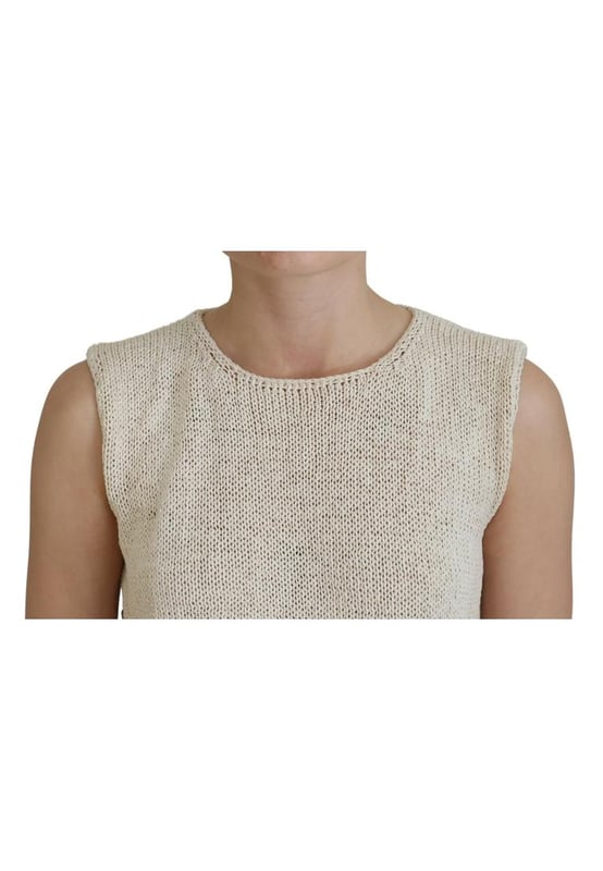 Brand: PINK MEMORIES
  Condition: New with tags
  Style: Sleeveless tank top
  Color: Beige
  Logo details
  Material: 90% Cotton 10% Nylon
  Lining: 100% Silk
  Origin: Made in Italy
  Gender: Women