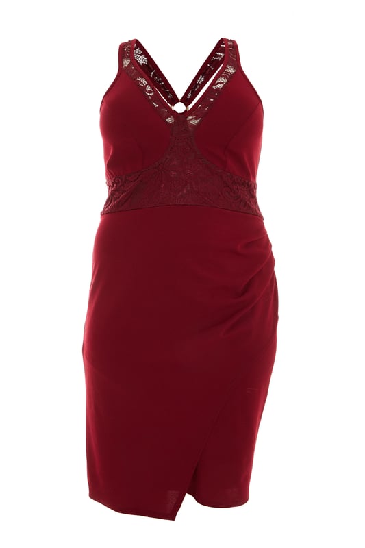 Quiz berry lace dress sales