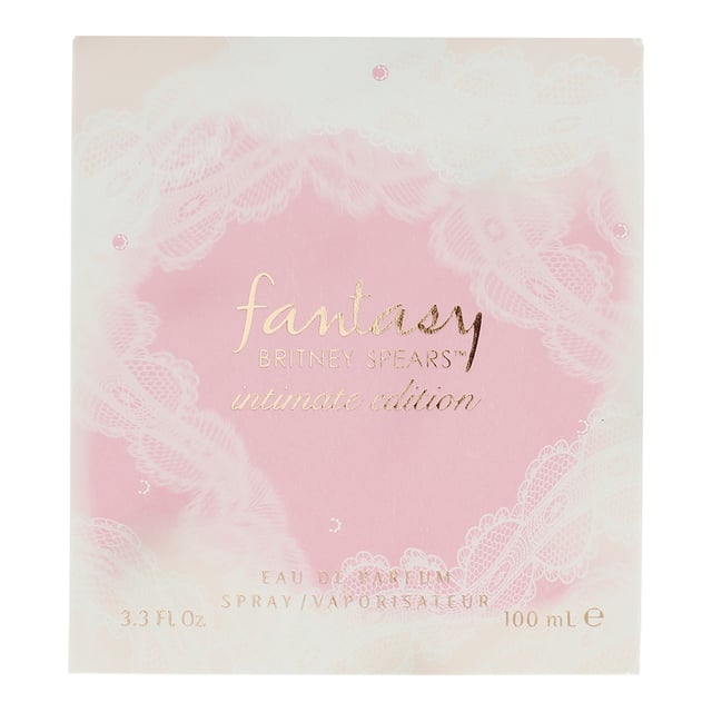 Fantasy Intimate Edition, launched in 2015, is a Floral Fruity Gourmand fragrance for women by Britney Spears. Perfect all year round, this fragrance can be worn both day and night and contains top notes of Italian Lemon, Litchi and Violet Leaf. Middle notes of this fragrance are Ozonic Notes, Brown Sugar, Jasmine, Genet and Lily of the Valley with base notes of White Musk, Vanilla, Heliotrope and Benzoin.