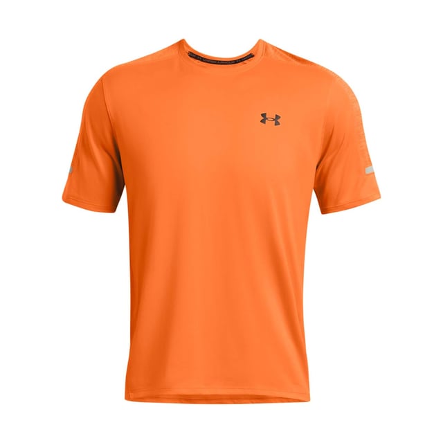 Mens Under Armour Tech Utility Short Sleeve T-Shirt in orange.- Crew neck.- Short sleeves.- Material wicks sweat & dries really fast.- Reflective details.- UA Tech™ fabric is quick-drying  ultra-soft & has a more natural feel.- Main body fabric contains at least 90% recycled polyester  excluding trims & embellishments.- 100% Polyester.- Ref: 1385976810