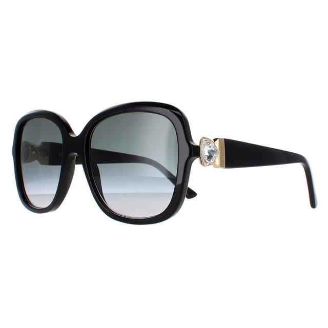 Jimmy Choo Square Womens Black Dark Grey Gradient SADIE/S  Sunglasses are a fashionable square style crafted from lightweight acetate. The temples feature the Jimmy Choo logo for authenticity.