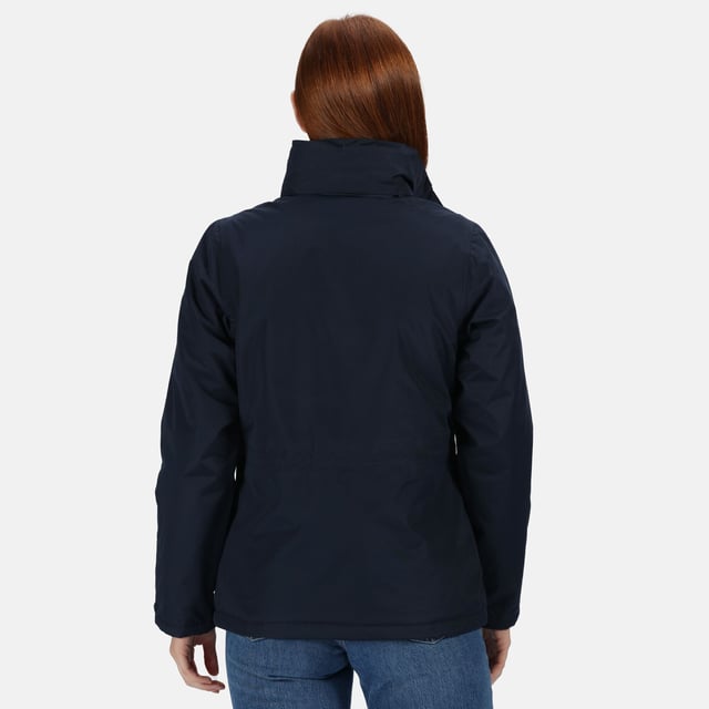 100% Polyester. Concealed hood with adjuster. Stormflap with hook and loop. Adjustable cuffs. Inside pocket. 2 zipped lower pockets. Adjustable shockcord hem. Concealed zip entrance in lining for embroidery access .Taped seams. Shaped fit. Size 10, 12, 14, 16, 18, 20. Fabric Waterproof Hydrafort peached polyester fabric. Windproof fabric, Polyester lined. Thermoguard insulation.