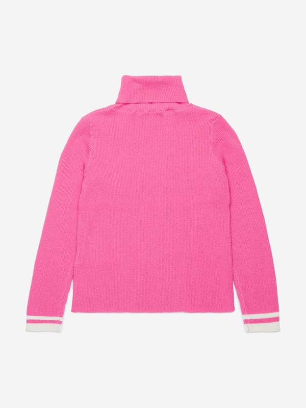 Introducing the Marni Girls Knitted Roll Neck Jumper in Pink, a chic addition to the AW2024 collection. Impeccably tailored for the fashionable young girl, this jumper spells elegance and comfort. Key features include:‚ Luxurious Feel: Crafted with the finest yarns for a soft, enveloping feel.‚ Stylish Comfort: Roll neck design keeps warm while ensuring a stylish look.‚ Vibrant Pink Shade: Brightens any outfit with a playful touch.Elevate your girl's wardrobe this season with Marni's exclusive design!